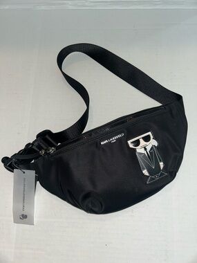 Karl Lagerfeld black Amour crossbody/belt bag Danny pack NEW